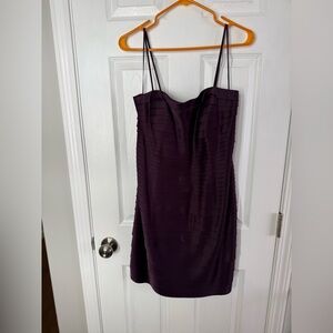JS Collections Dark Purple Bandage Mini Dress with Spaghetti Straps